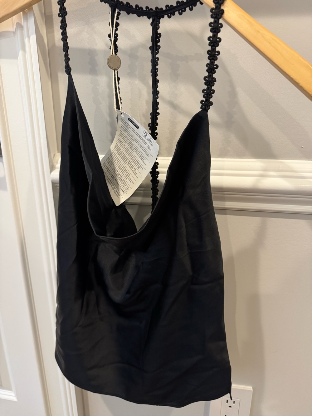 Cami NYC Black Beaded-Strap Shoulder Bag